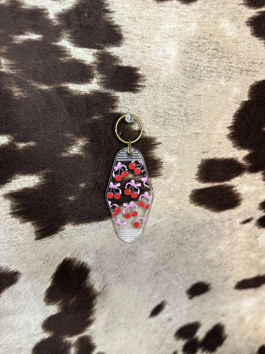 Cherry Bow Motel Keychain